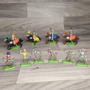 Vintage Britains Ltd Deetail Mounted Knights & Solders Lot Of 10 England 1971